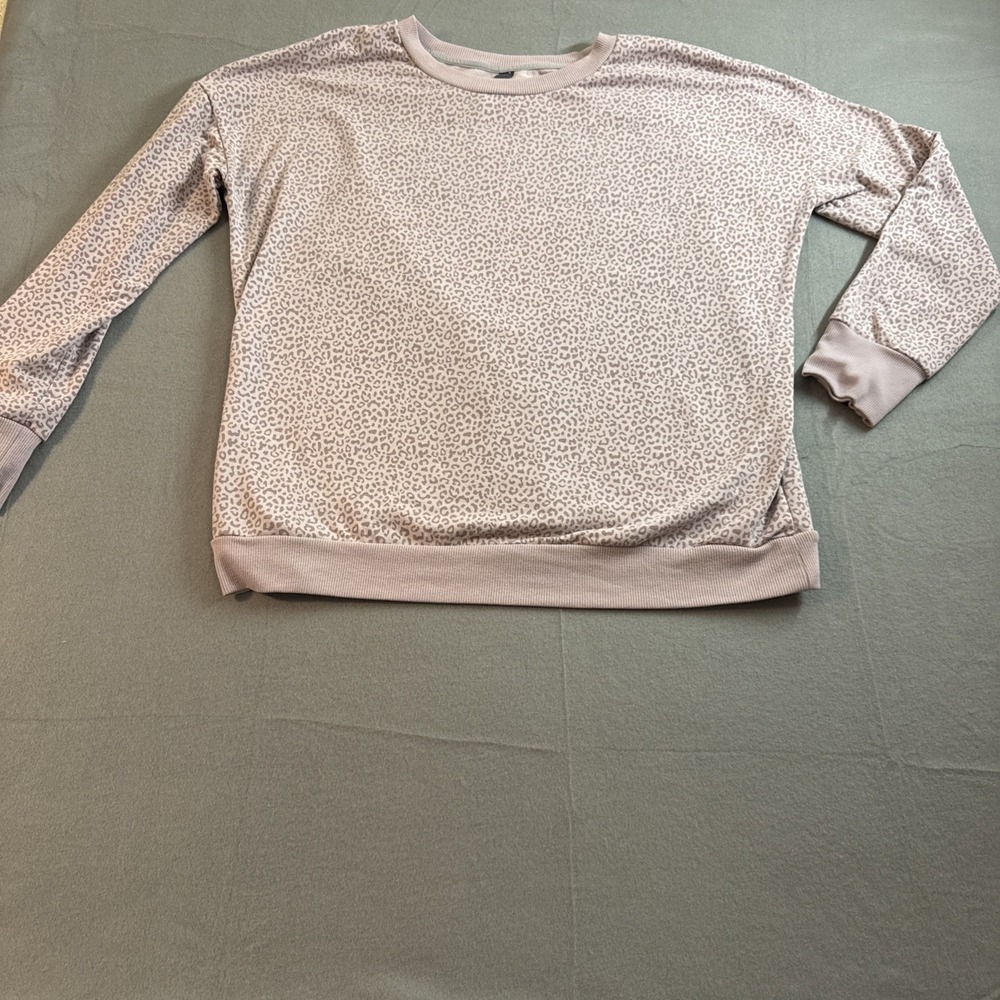 Mondetta Pink Cheetah Print Sweatshirt Women's Large